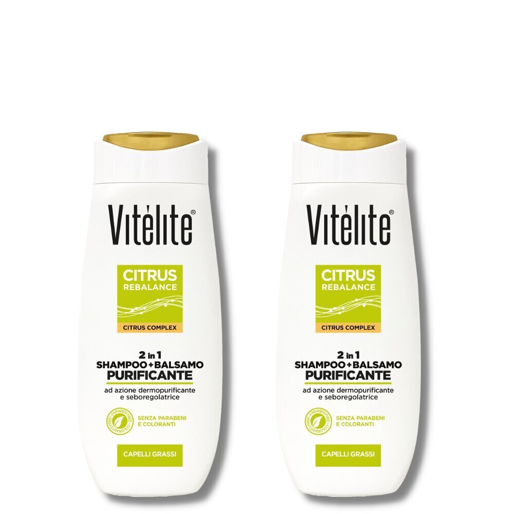 Vitélite Citrus tasapainottava shampoo rasvoittuville hiuksille, 2x250 ml hinta ja tiedot | Shampoot | hobbyhall.fi