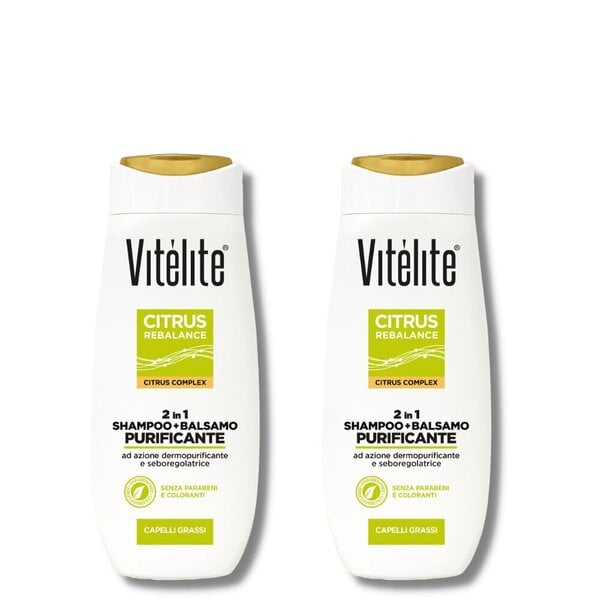 Vitélite Citrus tasapainottava shampoo rasvoittuville hiuksille, 2x250 ml