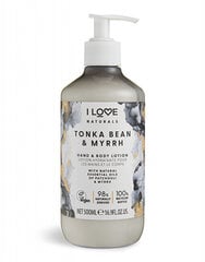 Kosteuttava vartalo- ja käsivoide I Love Naturals Tonka Bean & Myrrh 500 ml hinta ja tiedot | Vartalovoiteet ja -emulsiot | hobbyhall.fi