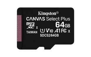 Kingston Canvas Select Plus UHS-I 64 GB, hinta ja tiedot | Puhelimen muistikortit | hobbyhall.fi