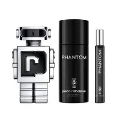 Kosmetiikkasetti Paco Rabanne Phantom miehille: Hajuvesi EDT, 100 ml + deodorantti, 150 ml + eau de toilette EDT, 10 ml hinta ja tiedot | Miesten hajuvedet | hobbyhall.fi