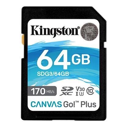 Kingston Canvas Go! Plus 64 GB, SD, Flas hinta ja tiedot | Puhelimen muistikortit | hobbyhall.fi