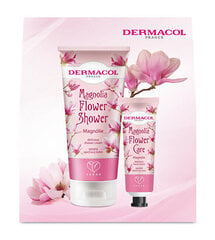 Vartalonhoitolahjasetti Dermacol Magnolia Flower Care II naisille: suihkugeeli, 200 ml + käsivoide, 30 ml hinta ja tiedot | Suihkusaippuat ja suihkugeelit | hobbyhall.fi