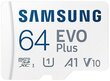 SAMSUNG MICRO SDXC EVO+ 64GB/V10 W/A MB-MC64KA/EU muistikortti hinta ja tiedot | Puhelimen muistikortit | hobbyhall.fi