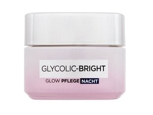 Yökasvovoide L'Oréal Paris Glycolic-Bright Glowing naisille, 50 ml hinta ja tiedot | Kasvovoiteet | hobbyhall.fi