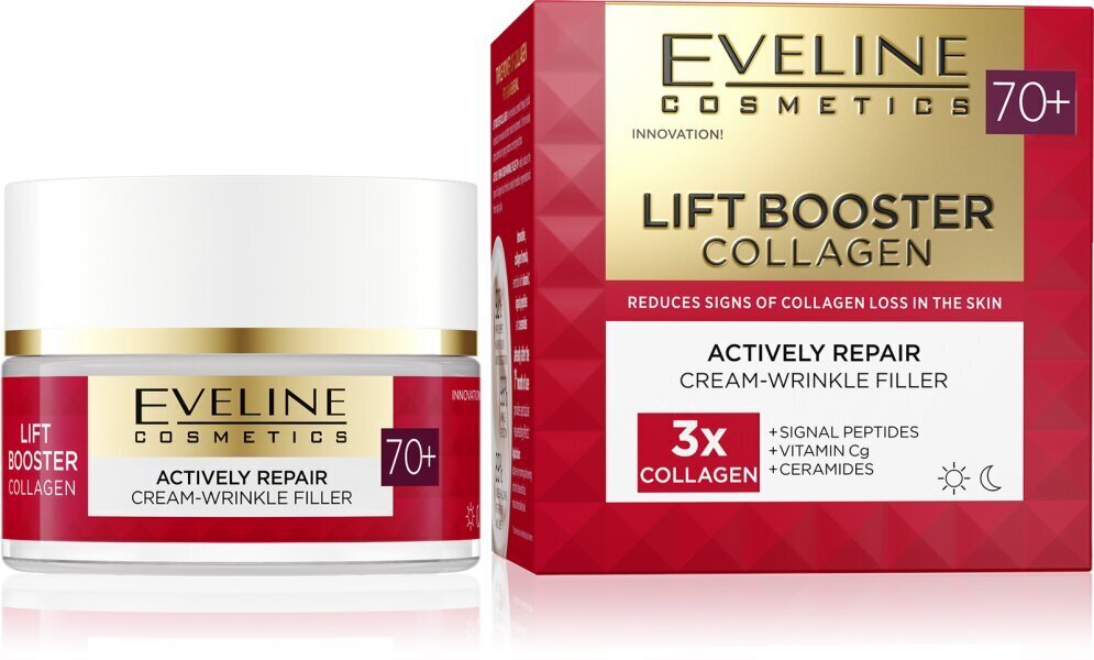 Lift Booster Collagen 70+ aktiivinen regeneroiva voide Eveline, 50ml hinta ja tiedot | Kasvovoiteet | hobbyhall.fi