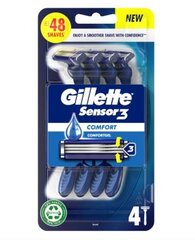 Partakoneen terisarja Gillette Sensor 3 ComfortGel, 4 kpl hinta ja tiedot | Parranajo ja karvanpoisto | hobbyhall.fi