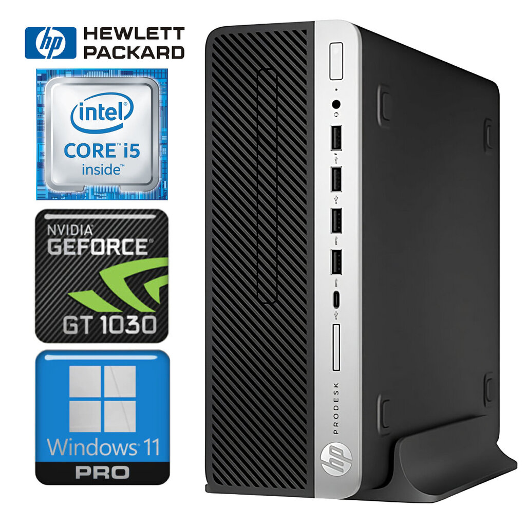 HP 600 G5 SFF i5-9500 8GB 1TB SSD M.2 NVME+2TB GT1030 2GB WIN11Pro hinta ja tiedot | Pöytätietokoneet | hobbyhall.fi