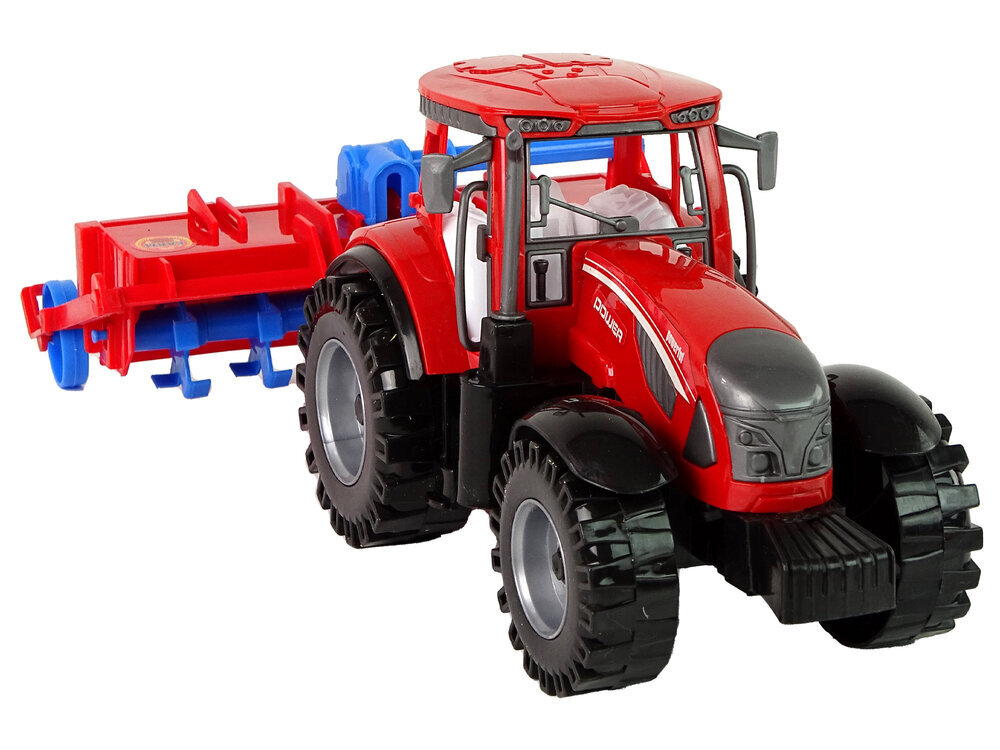 Punainen traktori, jossa on auran kitkavetolaite hinta ja tiedot | Poikien lelut | hobbyhall.fi