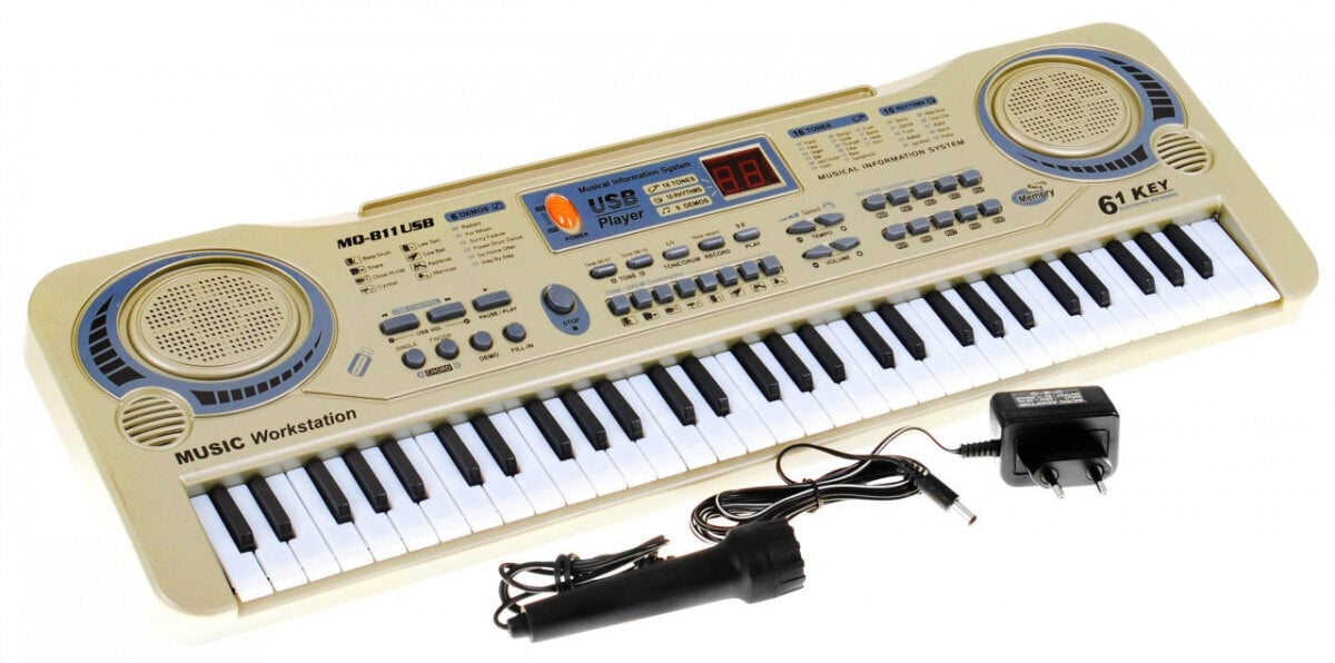 Lasten piano MQ-811USB, 61 näppäintä hinta ja tiedot | Kehittävät lelut | hobbyhall.fi