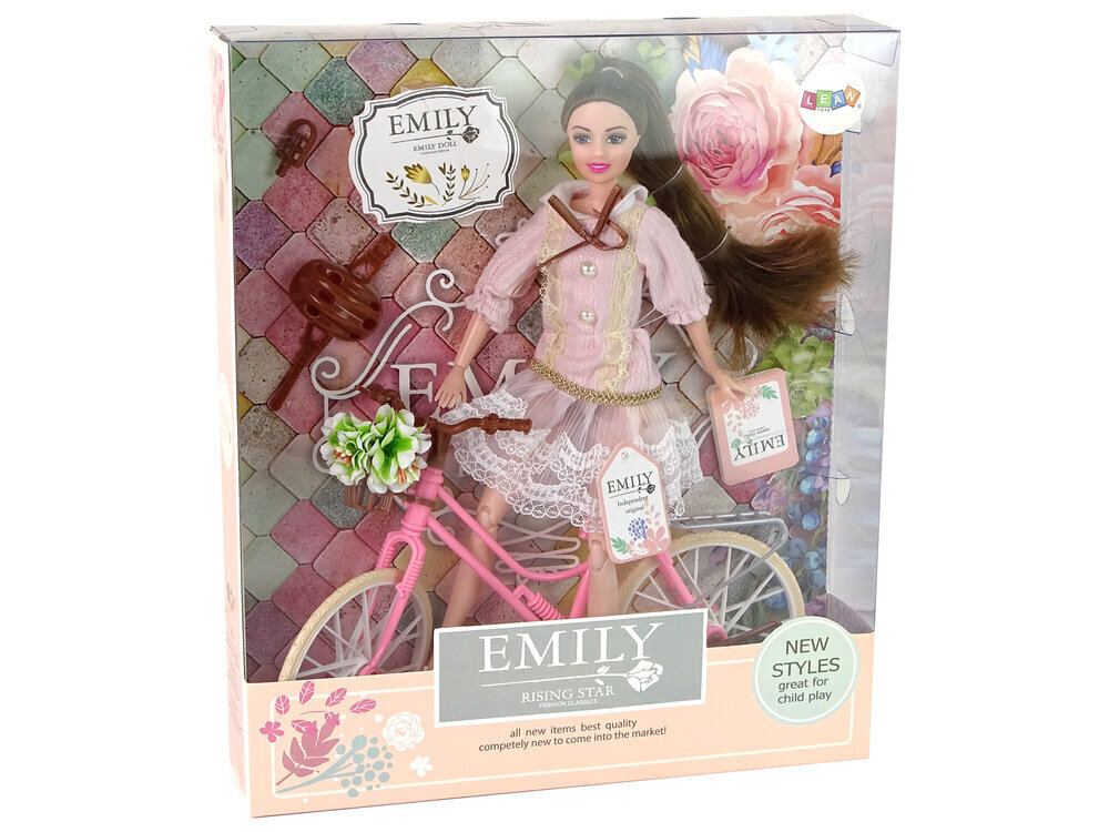 Emily-nukke polkupyörän kanssa hinta ja tiedot | Tyttöjen lelut | hobbyhall.fi