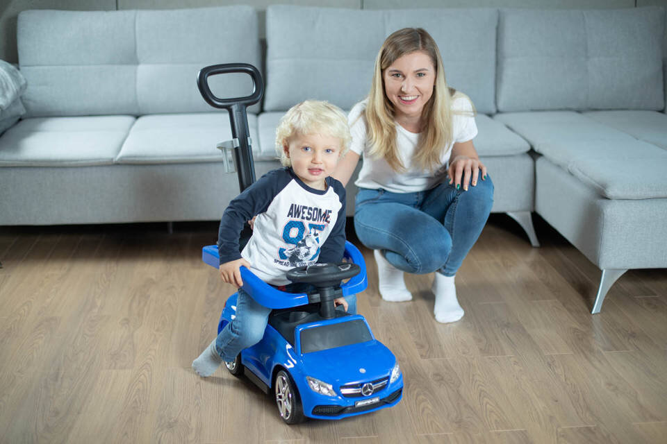 MERCEDES C63 potkuauto, sininen hinta ja tiedot | Vauvan lelut | hobbyhall.fi