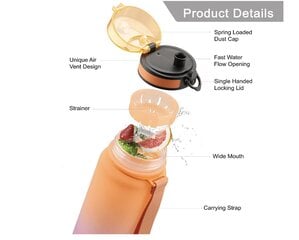 Juomapullot UZSPACE TRITAN 500 ml, BPA-vapaa muovi - Oranssi, violetti hinta ja tiedot | Juomapullot | hobbyhall.fi