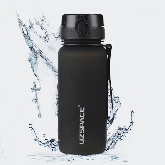Juomapullo UZSPACE TRITAN 650 ml, BPA-vapaa muovi - musta hinta ja tiedot | Juomapullot | hobbyhall.fi