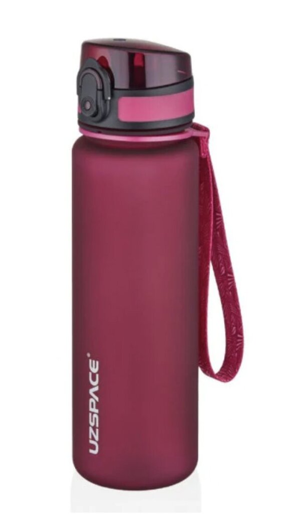 Juomapullo UZSPACE TRITAN 500 ml, BPA-vapaa muovi - 3026-PURPLISH-PUNAINEN - Bordeaux hinta ja tiedot | Juomapullot | hobbyhall.fi