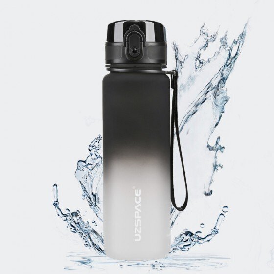 Juomapullo UZSPACE TRITAN 500 ml, BPA-vapaa muovi - 3026-MUSTA-VALKOINEN hinta ja tiedot | Juomapullot | hobbyhall.fi