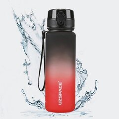 Juomapullo UZSPACE TRITAN 500 ml, BPA-vapaa muovi - 3026-MUSTA-PUNAINEN hinta ja tiedot | Juomapullot | hobbyhall.fi