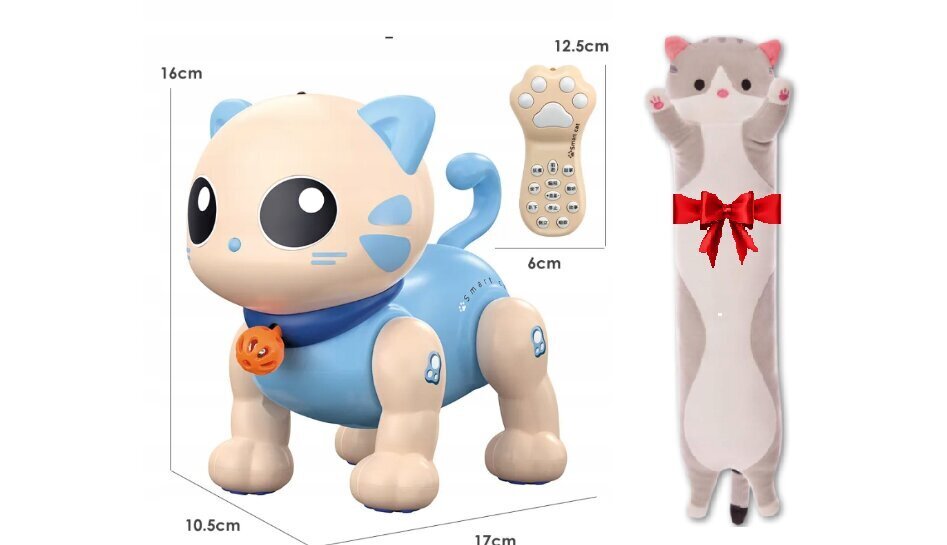 Interaktiivinen kauko-ohjattava kissa Robo CAT + pehmotyyny Cat, 50 cm hinta ja tiedot | Tyttöjen lelut | hobbyhall.fi