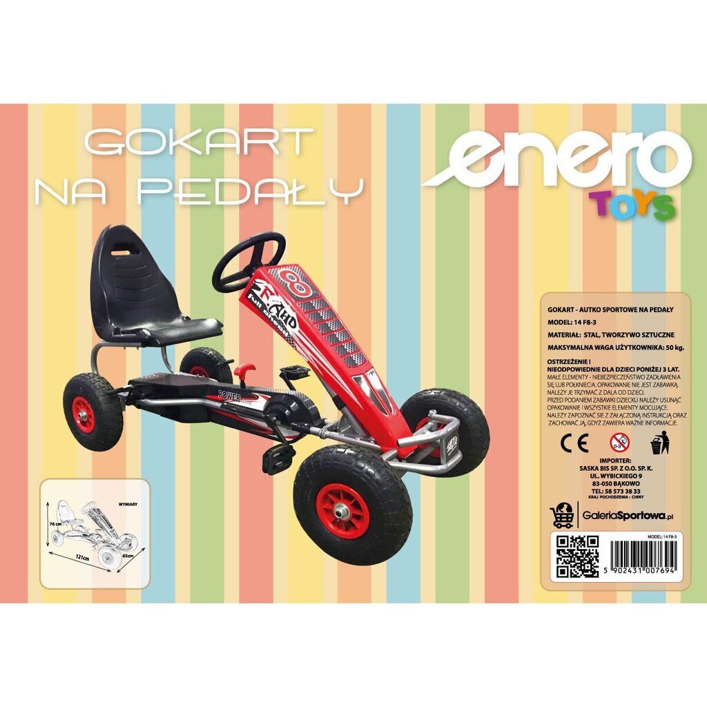 Enero 14 karting-auto, punainen hinta ja tiedot | Poikien lelut | hobbyhall.fi