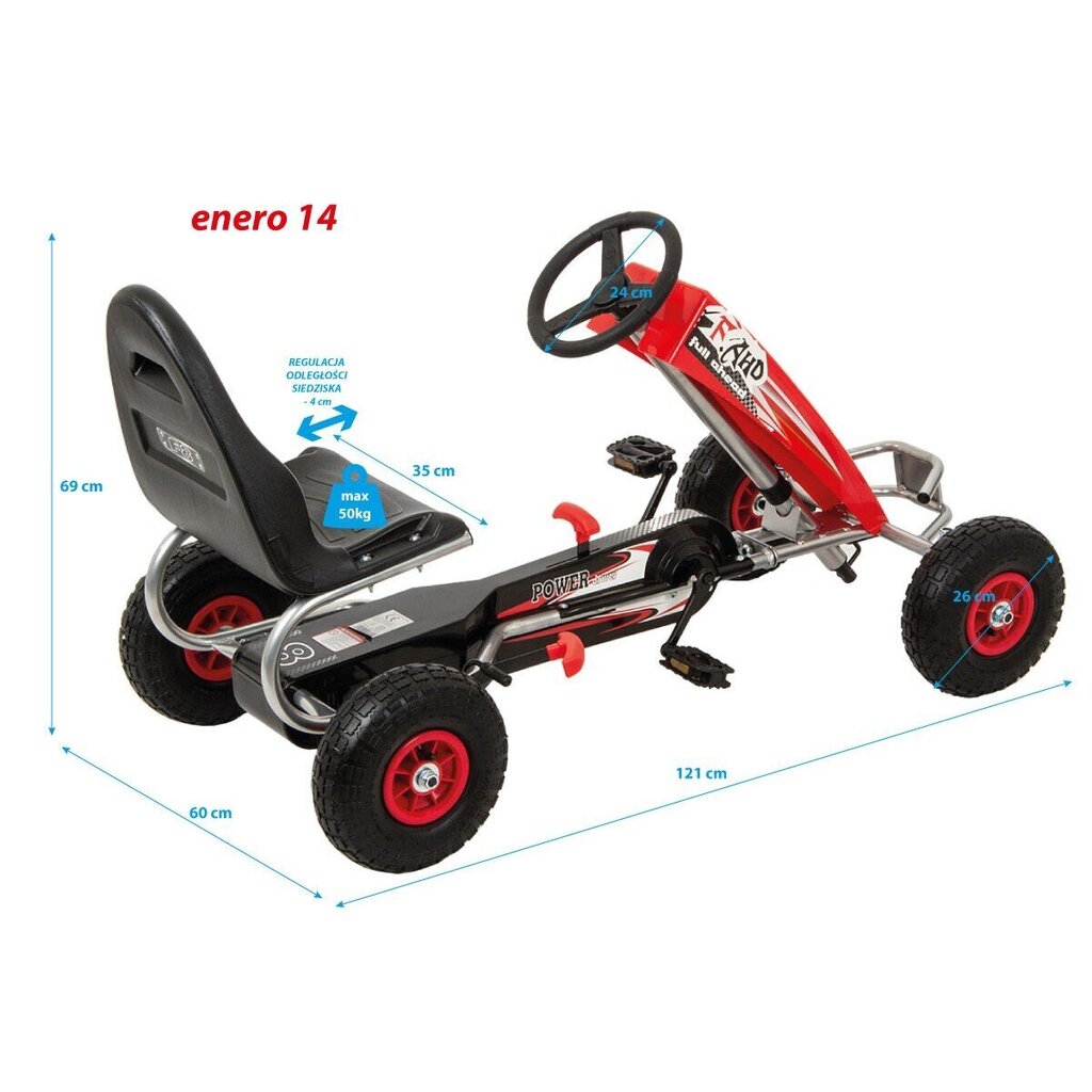 Enero 14 karting-auto, punainen hinta ja tiedot | Poikien lelut | hobbyhall.fi