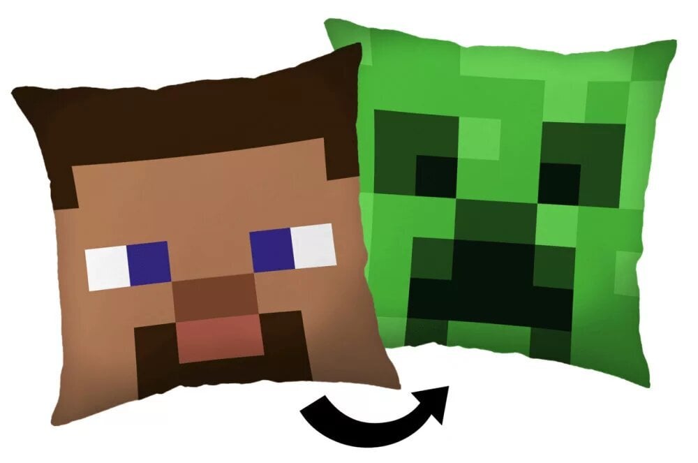 Minecraft 2 sivutyyny - Steve/Creeper 40x40cm hinta ja tiedot | Koristetyynyt ja tyynynpäälliset | hobbyhall.fi