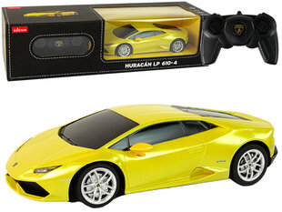 Lamborghini Huracan kauko-ohjattava auto, 1:24, keltainen hinta ja tiedot | Poikien lelut | hobbyhall.fi