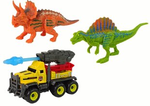 Dinosaurus hahmot ja auto setti, keltainen hinta ja tiedot | Poikien lelut | hobbyhall.fi