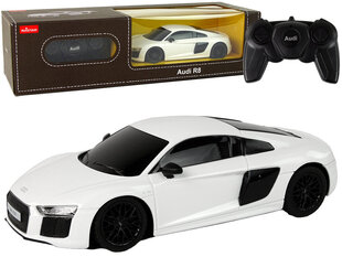 Audi R8 kauko-ohjattava auto, 1:24, valkoinen hinta ja tiedot | Poikien lelut | hobbyhall.fi