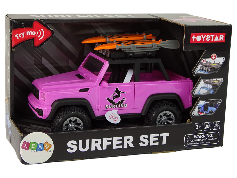 Surfer Set lelu maasturi, vaaleanpunainen hinta ja tiedot | Poikien lelut | hobbyhall.fi