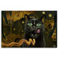 Kuva kankaalle, Mustan kissan kullan abstraktio hinta ja tiedot | Taulut | hobbyhall.fi