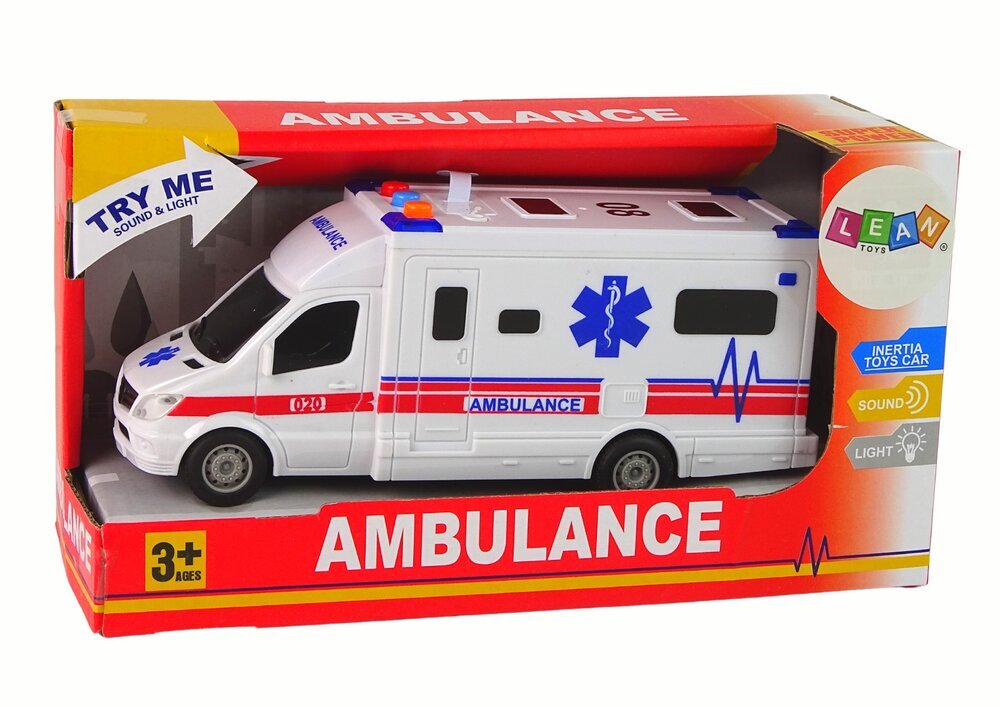 AMBULANCE automaattinen ambulanssi, valkoinen hinta ja tiedot | Poikien lelut | hobbyhall.fi