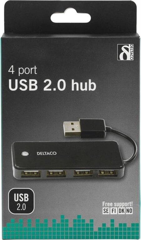USB-hub DELTACO 4xUSB 2.0, UH-480 hinta ja tiedot | Adapterit | hobbyhall.fi