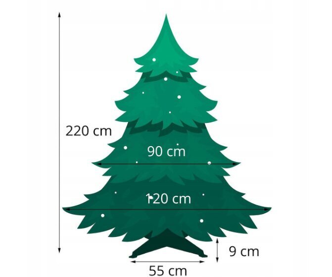 Joulukuusi Springos + joulukuusenpallot Springos CA0019, 201-220cm hinta ja tiedot | Joulukuuset ja kranssit | hobbyhall.fi