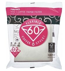Suodatinpussi Hario V60 Coffee Paper Filter 02, 100 kpl hinta ja tiedot | Kahvipannut ja teekannut | hobbyhall.fi