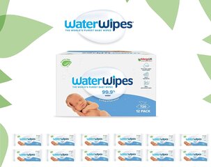 Kosteuspyyhkeet vauvoille WaterWipes, 12 x 60 kpl hinta ja tiedot | Lasten ja äitiysajan kosmetiikka | hobbyhall.fi