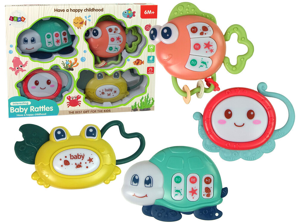 Sarja interaktiivisia helistimiä Lean Toys, 4 kpl hinta ja tiedot | Vauvan lelut | hobbyhall.fi