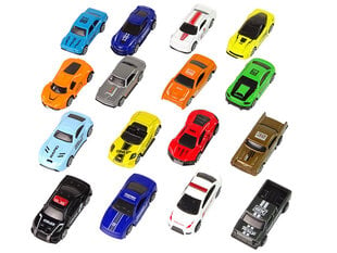 Sarja automalleja Lean Toys, 16 kpl. hinta ja tiedot | Poikien lelut | hobbyhall.fi