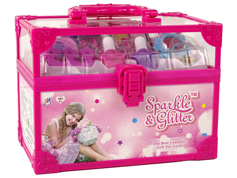 Lasten kauneuspakkaus matkalaukussa Lean Toys, pinkki hinta ja tiedot | Tyttöjen lelut | hobbyhall.fi