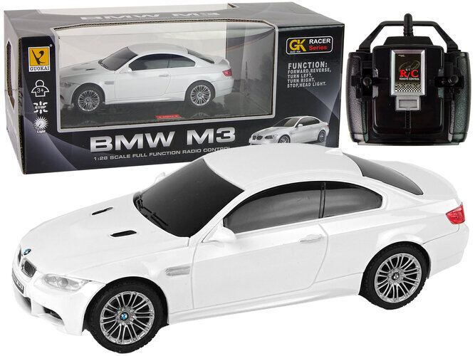 Rc-auto tehosteilla BMW M3, valkoinen hinta ja tiedot | Poikien lelut | hobbyhall.fi