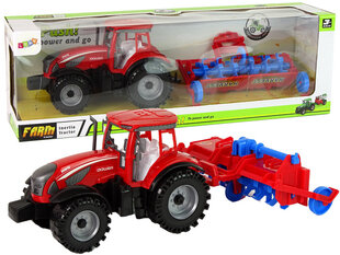 Traktori auralla Lean Toys, punainen hinta ja tiedot | Poikien lelut | hobbyhall.fi