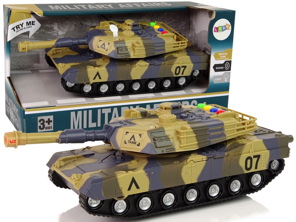 Sotilaallinen tankki äänillä Lean Toys hinta ja tiedot | Poikien lelut | hobbyhall.fi