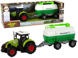 Traktori perävaunulla Lean Toys, vihreä hinta ja tiedot | Poikien lelut | hobbyhall.fi