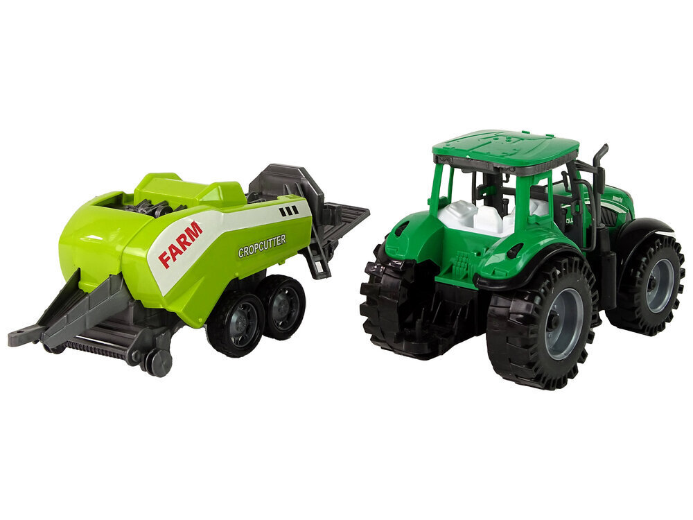 Traktori kylvökoneella Lean Toys, vihreä hinta ja tiedot | Poikien lelut | hobbyhall.fi