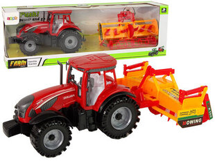 Traktori kultivaattorilla Lean Toys, punainen/oranssi hinta ja tiedot | Poikien lelut | hobbyhall.fi