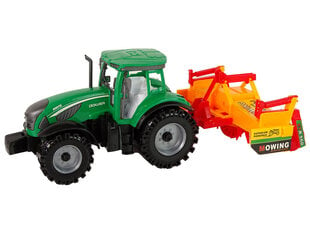 Traktori kultivaattorilla Lean Toys, vihreä/oranssi hinta ja tiedot | Poikien lelut | hobbyhall.fi