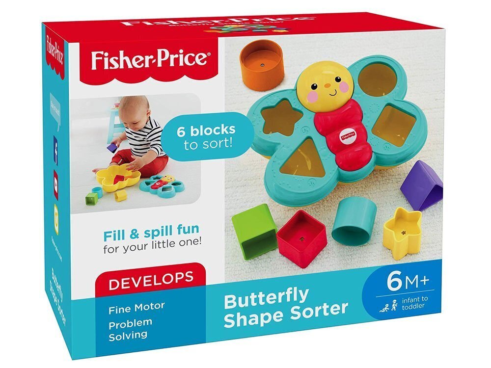 Lajittelu Butterfly Fisher-Price hinta ja tiedot | Vauvan lelut | hobbyhall.fi