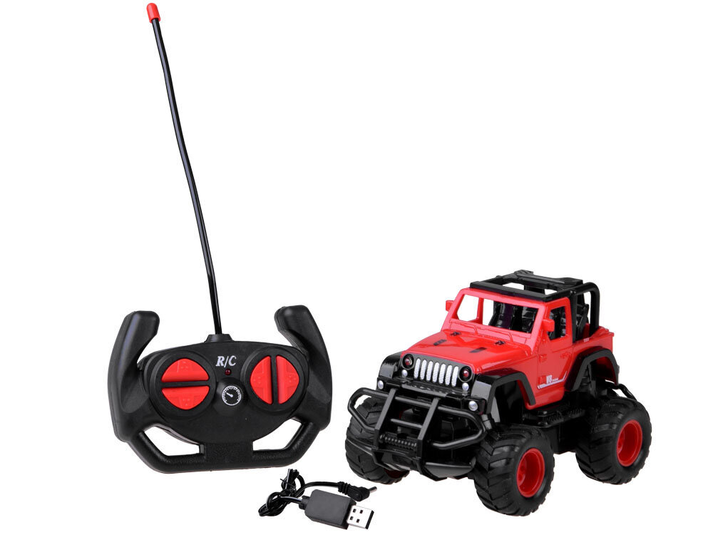 Rc SUV valoilla Jokomisiada, punainen hinta ja tiedot | Poikien lelut | hobbyhall.fi