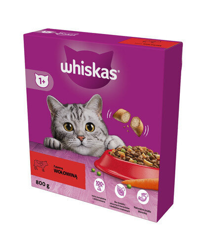 Whiskas porkkanoilla ja herneillä, 800 g hinta ja tiedot | Kissan kuivaruoka | hobbyhall.fi