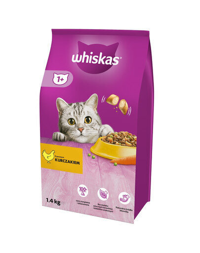 Whiskas täysravinto, kanaa, 6x1,4 kg hinta ja tiedot | Kissan kuivaruoka | hobbyhall.fi