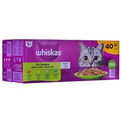 Whiskas kana, lohi, nauta ja tonnikala, 40x85 g hinta ja tiedot | Whiskas Lemmikit | hobbyhall.fi